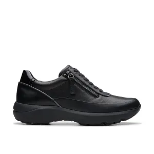 Clarks Tivoli Zip in Black Leather