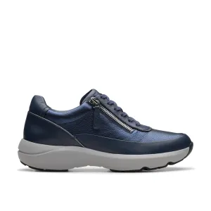 Clarks Tivoli Zip in Blue Leather