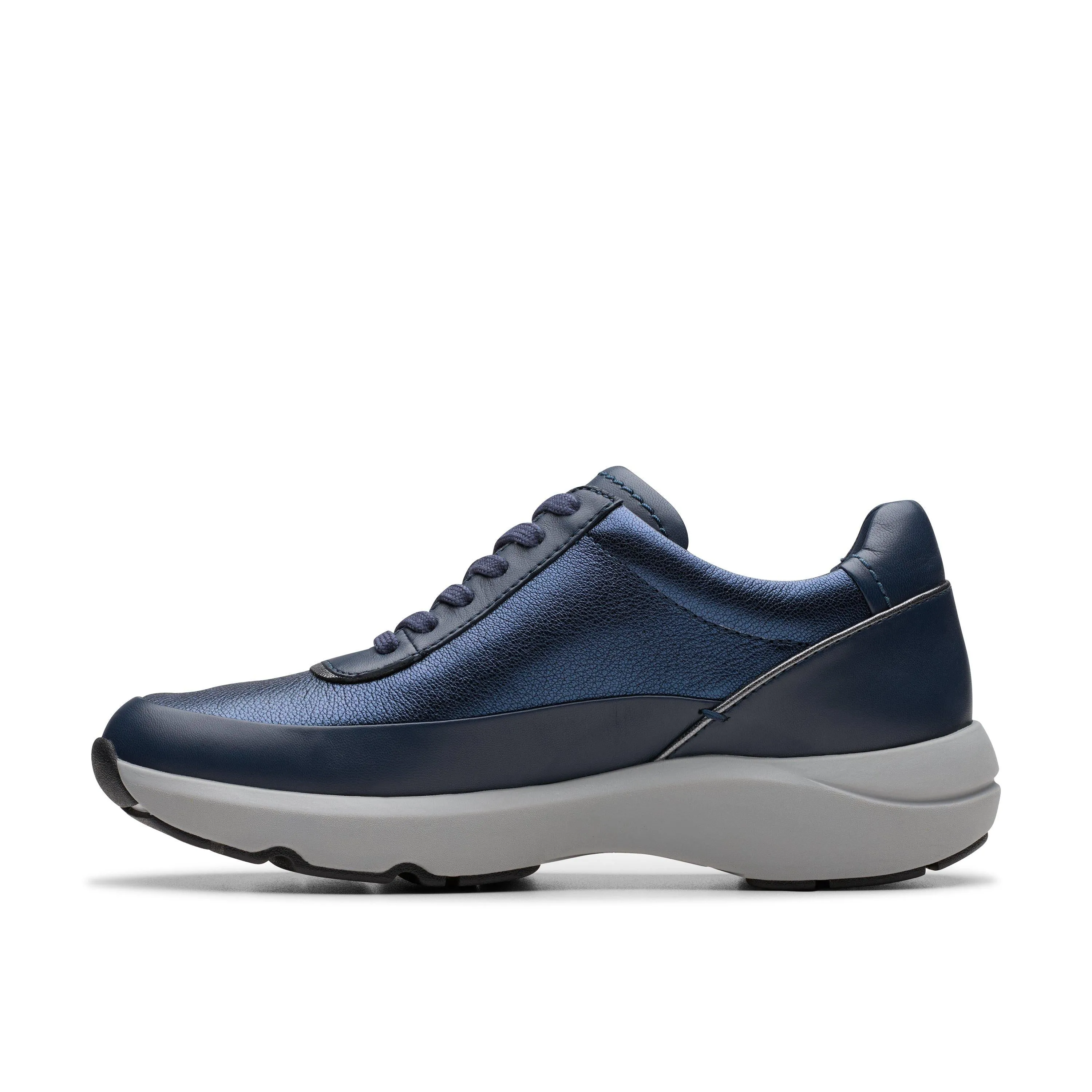 Clarks Tivoli Zip in Blue Leather
