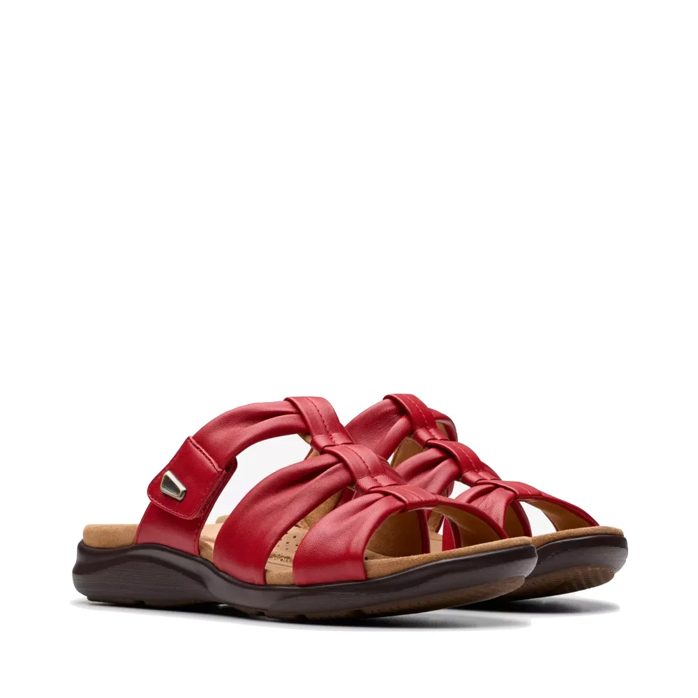 Clarks Women's Kitly Slide Sandal in Cherry Red