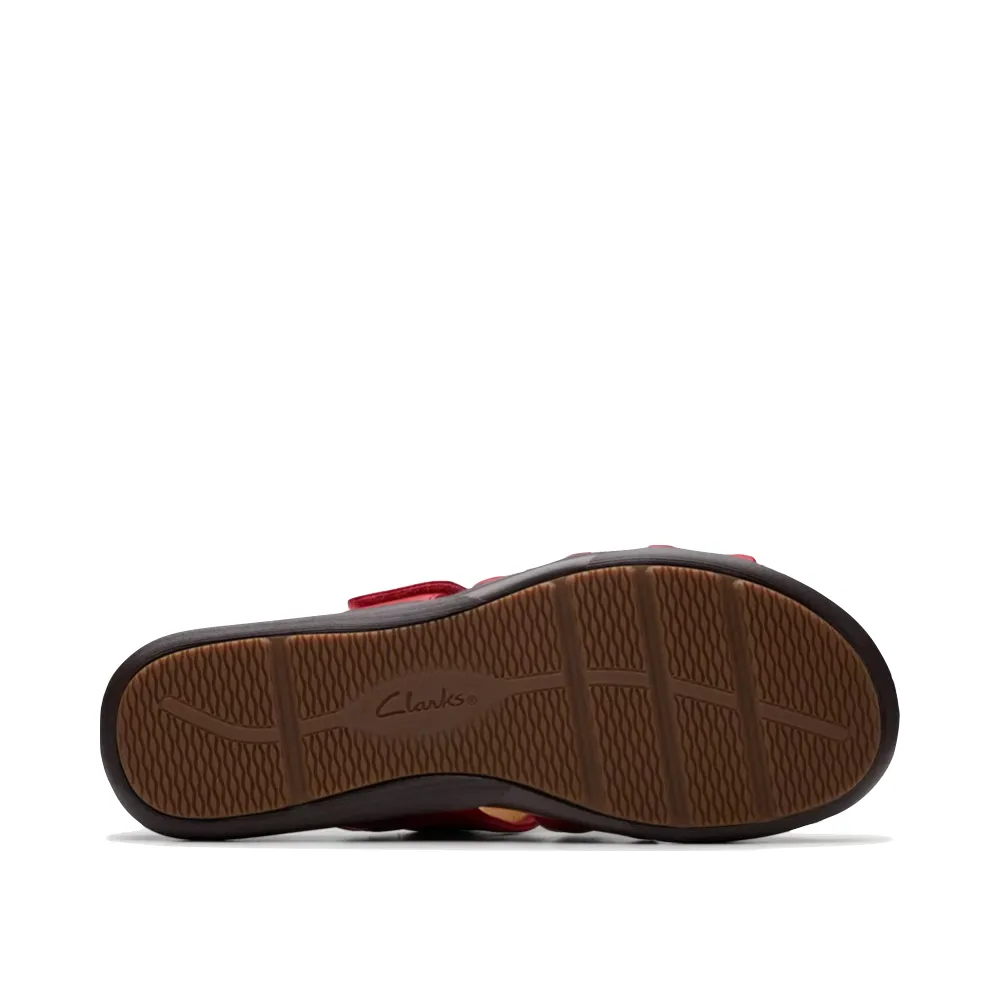 Clarks Women's Kitly Slide Sandal in Cherry Red