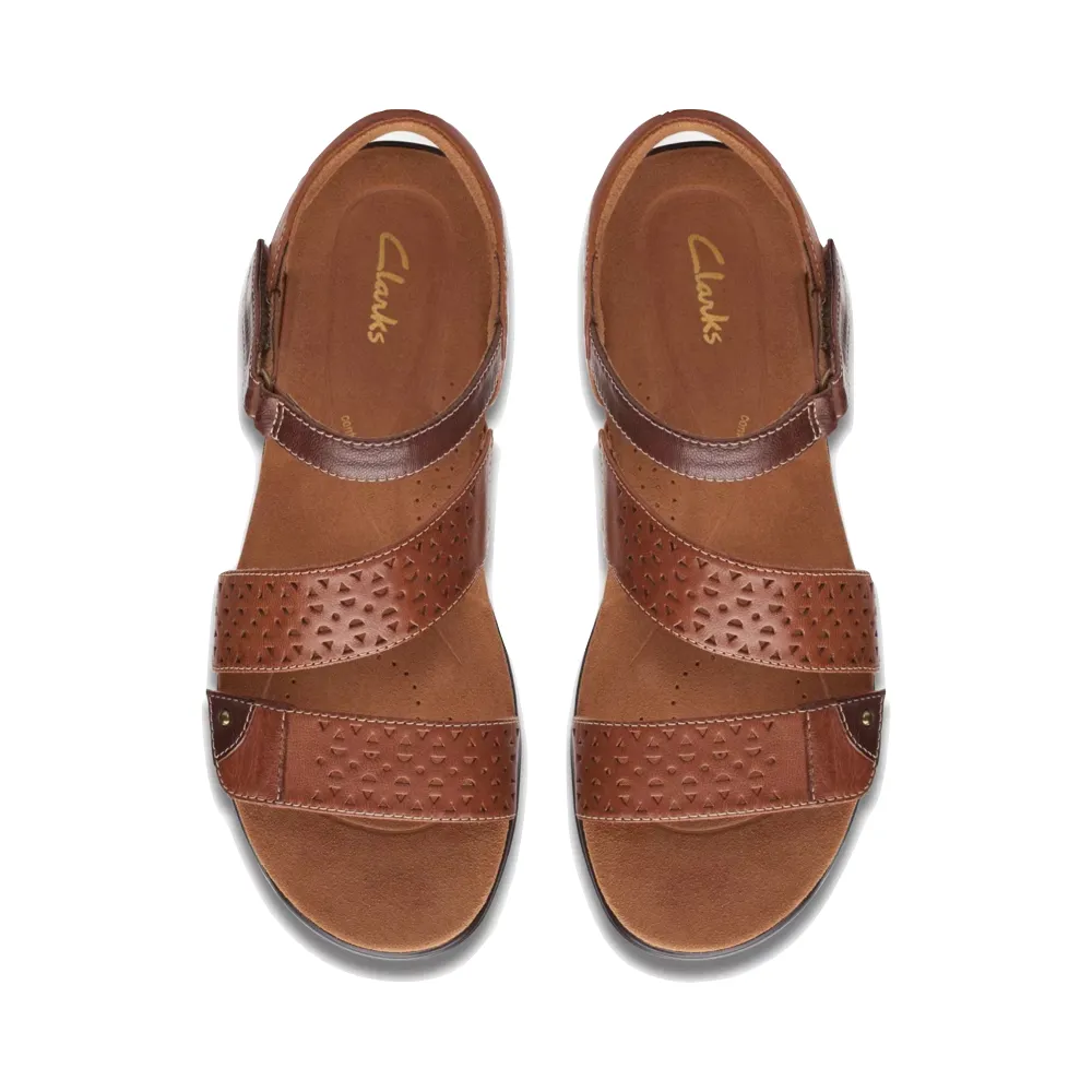 Clarks Women's Kitly Way Strap Sandal in Tan