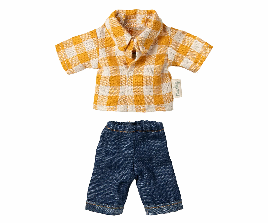 Clothes For Mouse - Yellow Checked Shirt And Pants