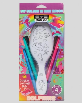 Colour in Hair Brush Dolphins