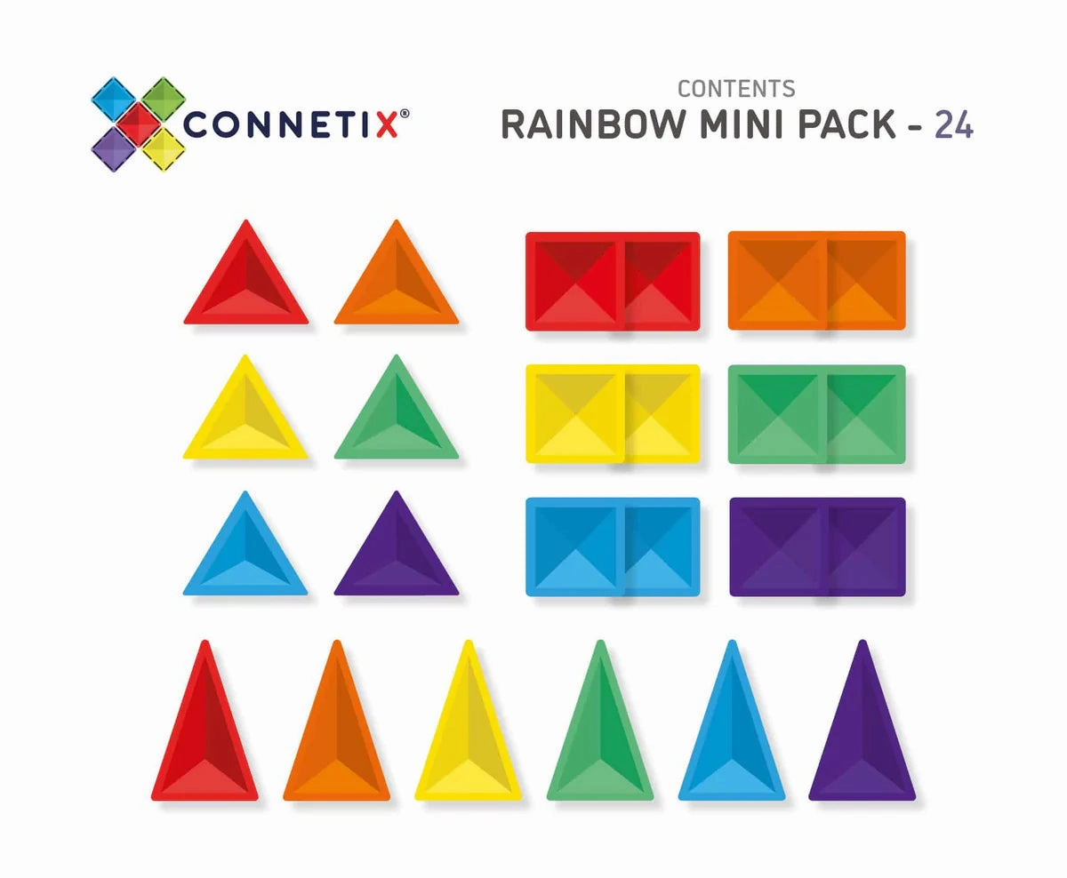 Connetix Magnetic Tiles Rainbow Mini pack 24pc