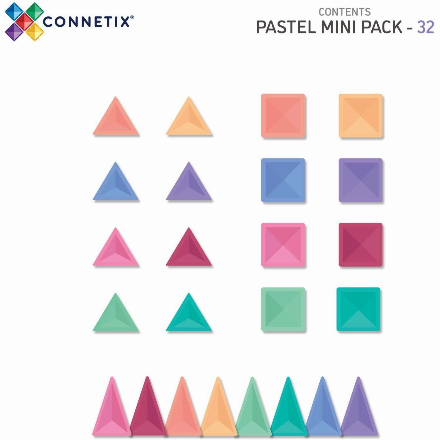 Connetix Pastel Mini Pack 32 Pieces