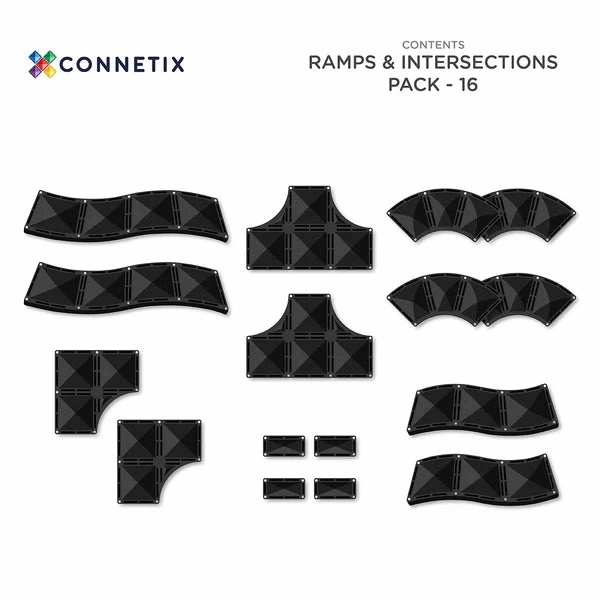 Connetix Roads Ramps and Intersections 16 piece set