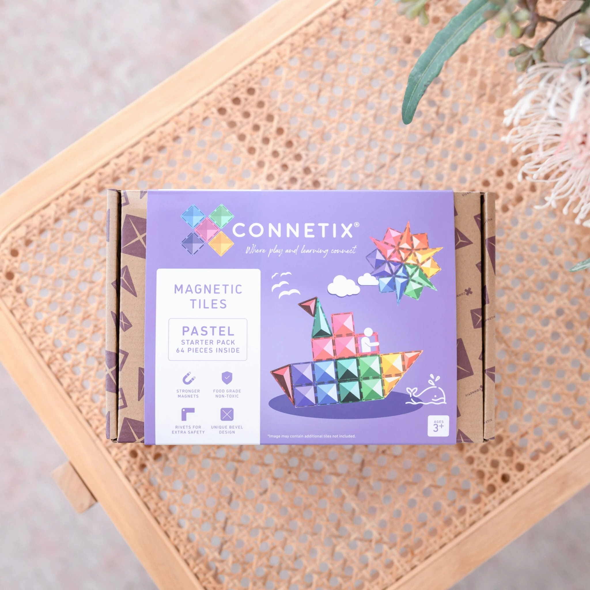 Connetix Tiles Pastel Starter Pack 64pcs