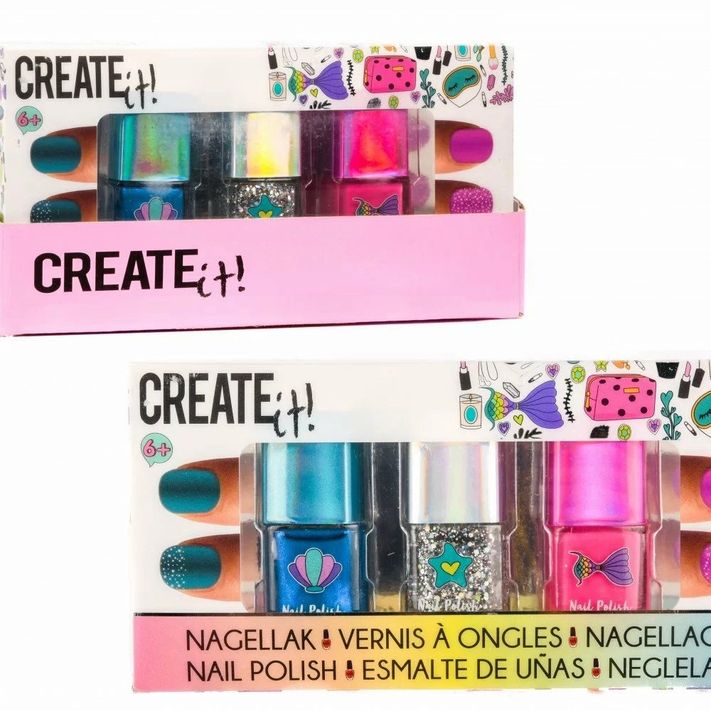 CREATE IT! NAGELLAK MERMAID GLITTER, 3PK