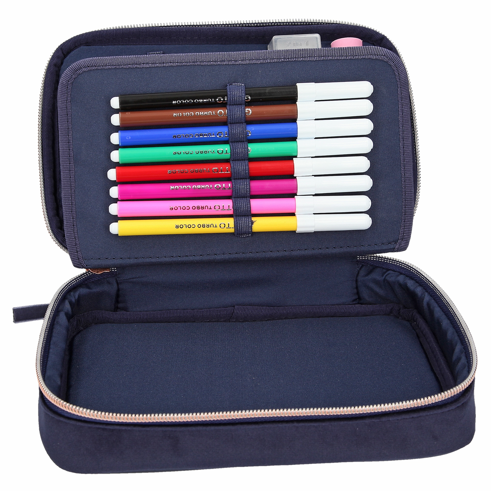 Depesche Topmodel Filled Pencil Tube Velvet Navy