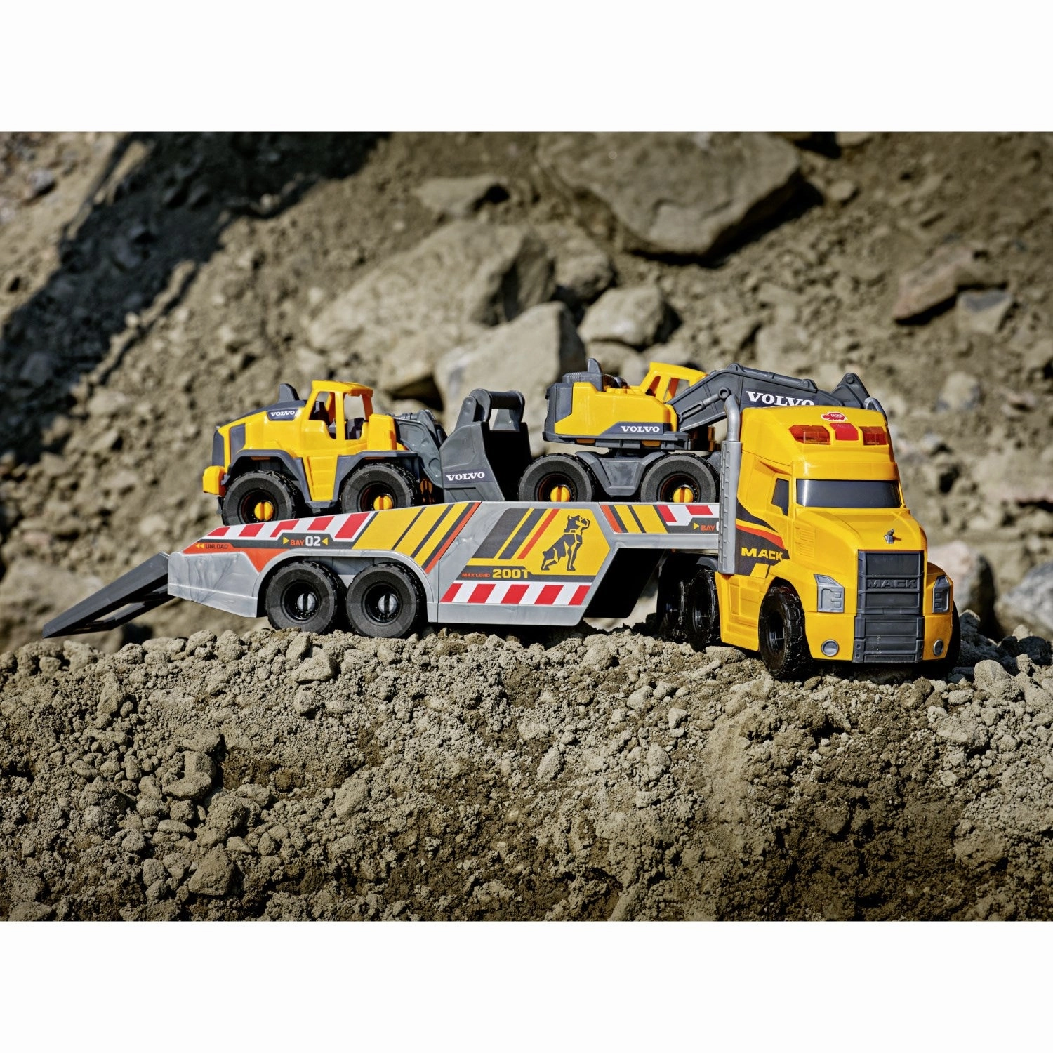 Dickie Toys Mack/Volvo Truck With Vehicles