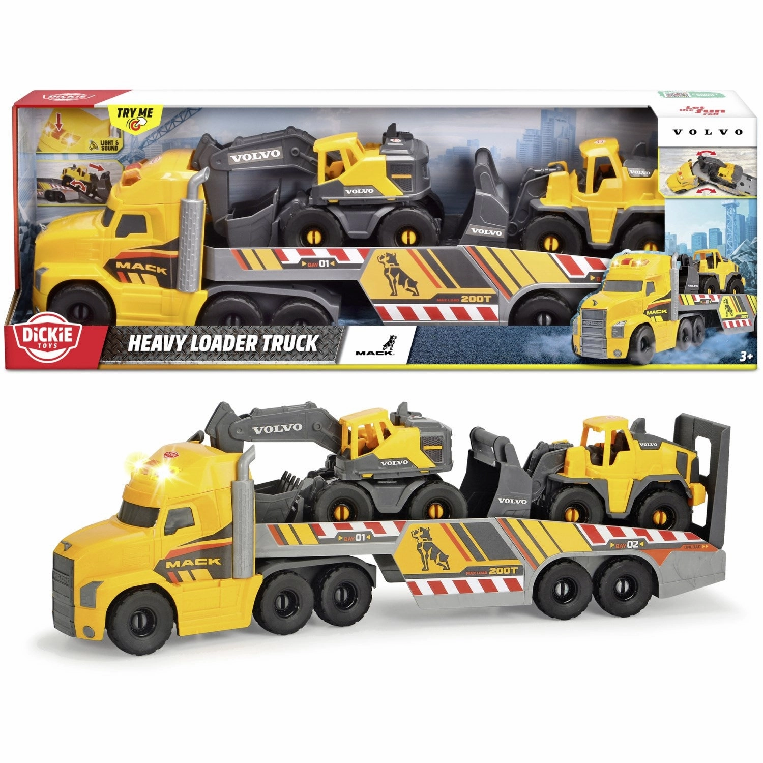 Dickie Toys Mack/Volvo Truck With Vehicles