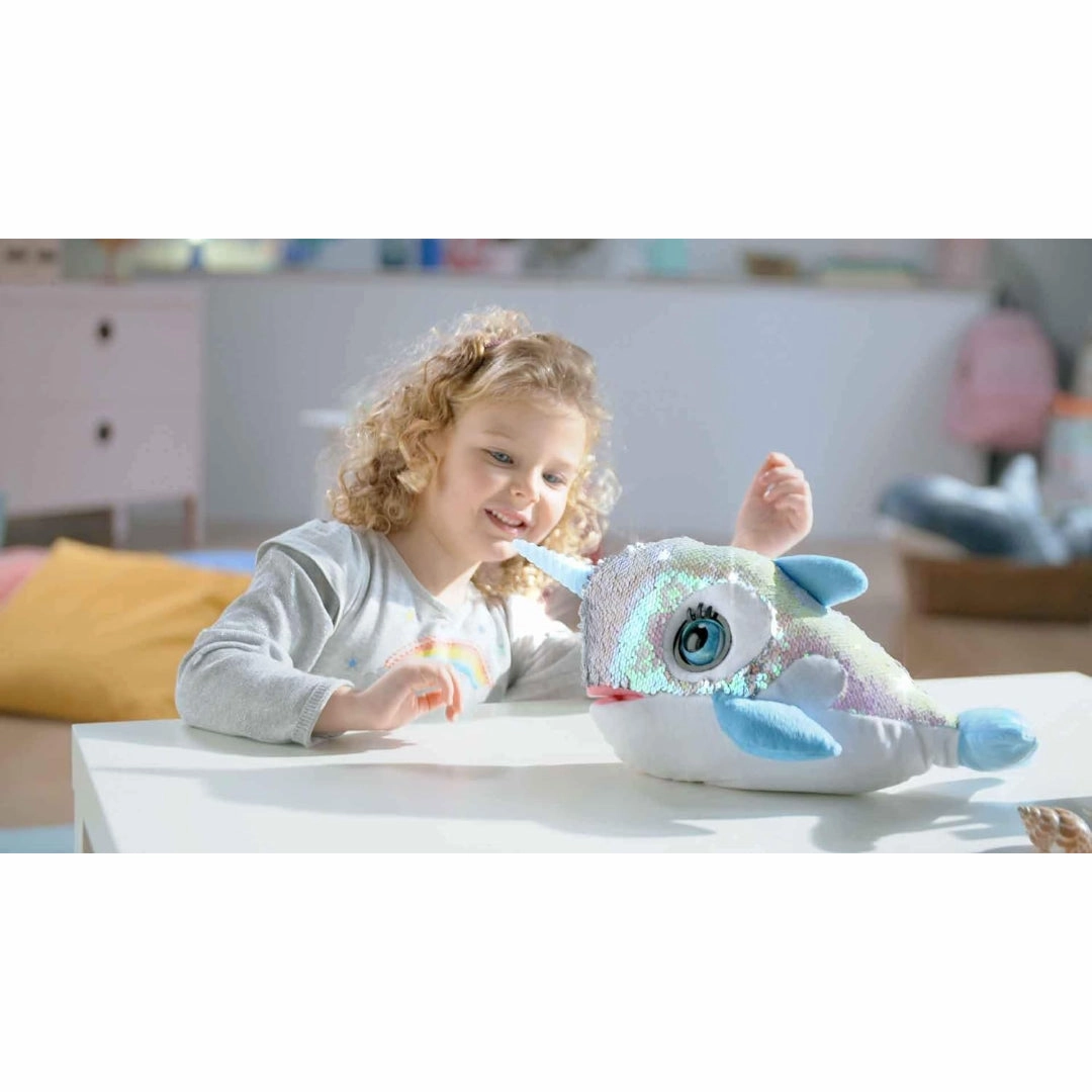 Dimian Stella Whale Story Telling Interactive Soft Toy for Kids age 3Y  - 36 Cm (Silver)