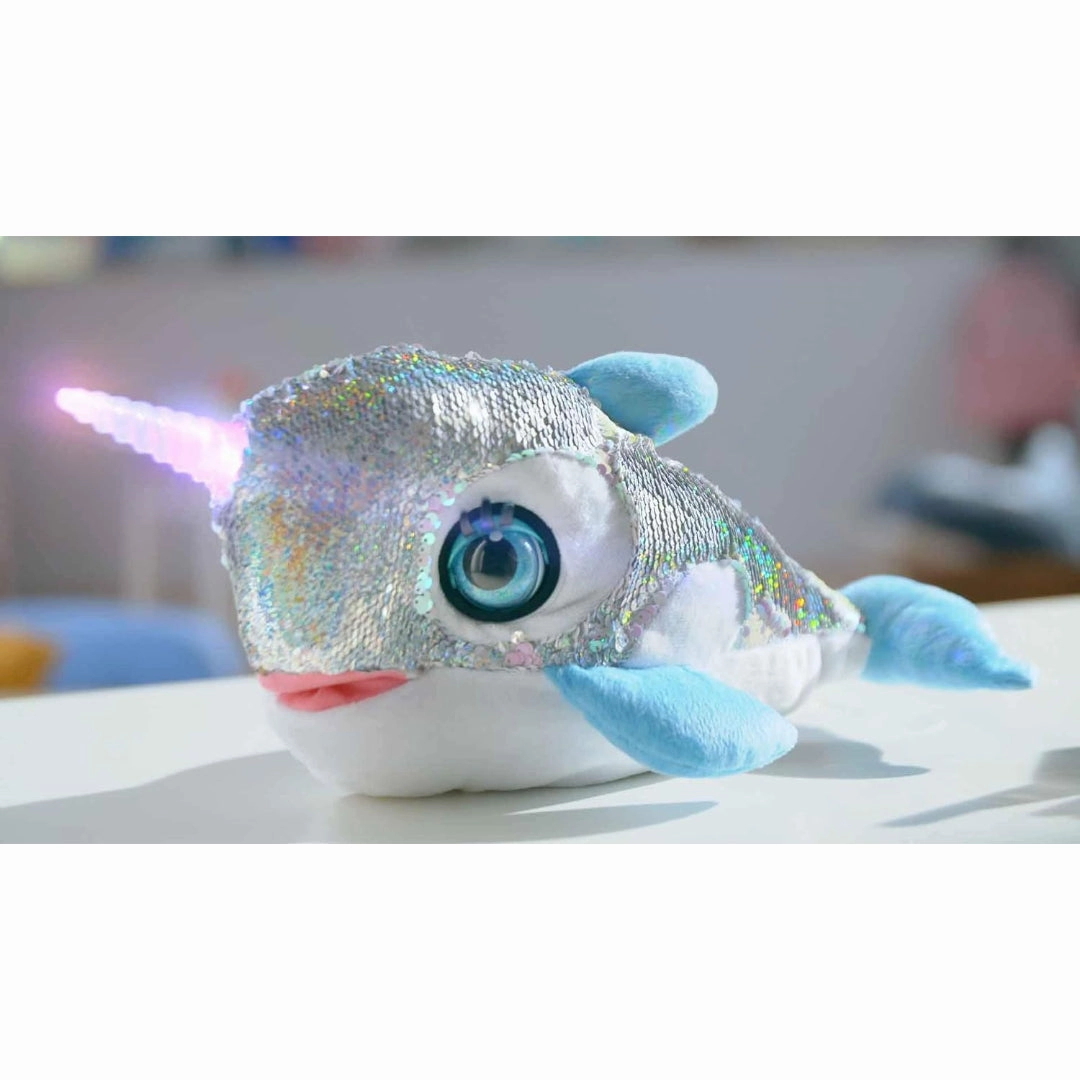 Dimian Stella Whale Story Telling Interactive Soft Toy for Kids age 3Y  - 36 Cm (Silver)