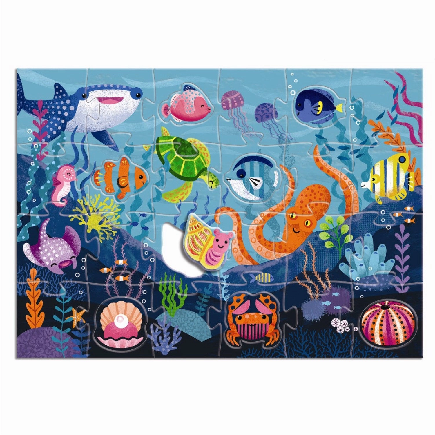 Djeco Feeler Puzzle, Sea - 24 8 Pieces