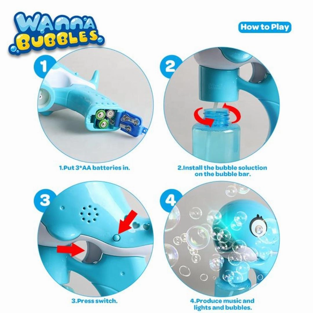 Dolphin Bubble Gun With Light