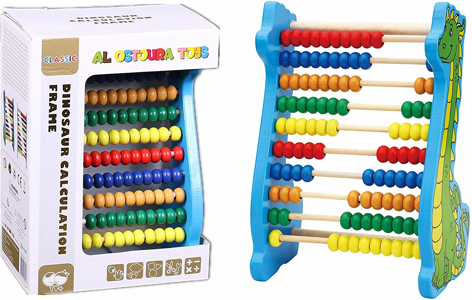 Educational Dinosaur Calculation Frame Wooden