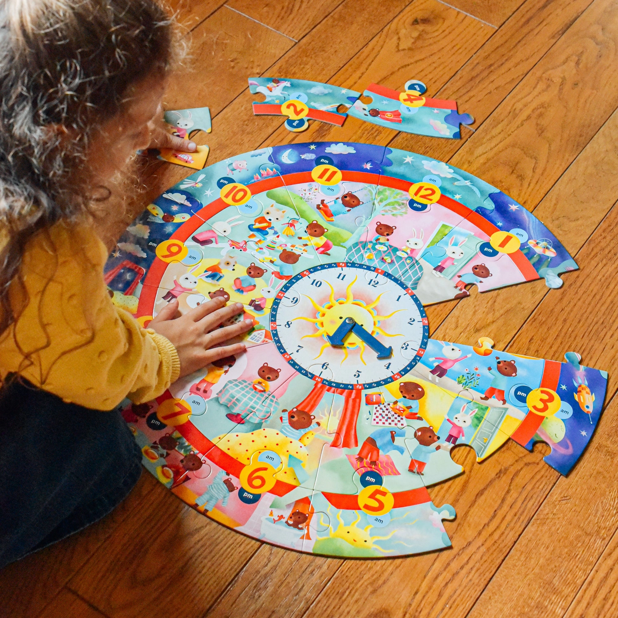 eeBoo Around The Clock 25pc Giant Round Puzzle