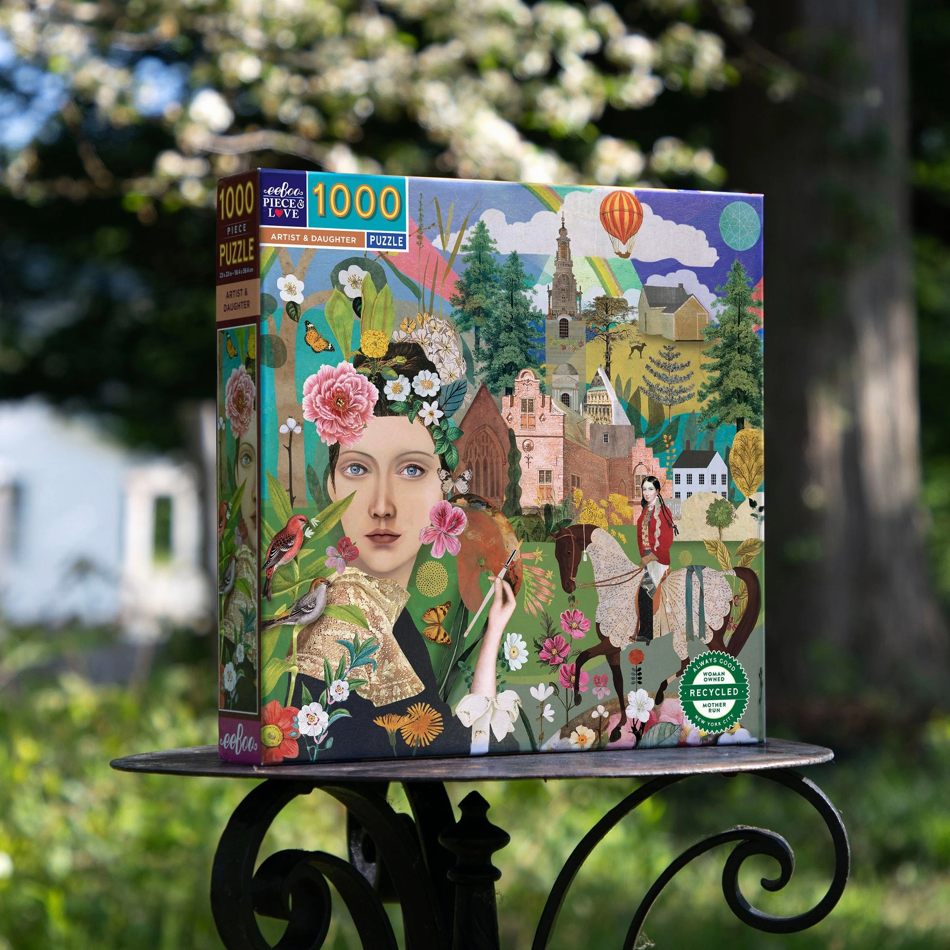 eeBoo Artist & Daughter 1000pc Square Puzzle