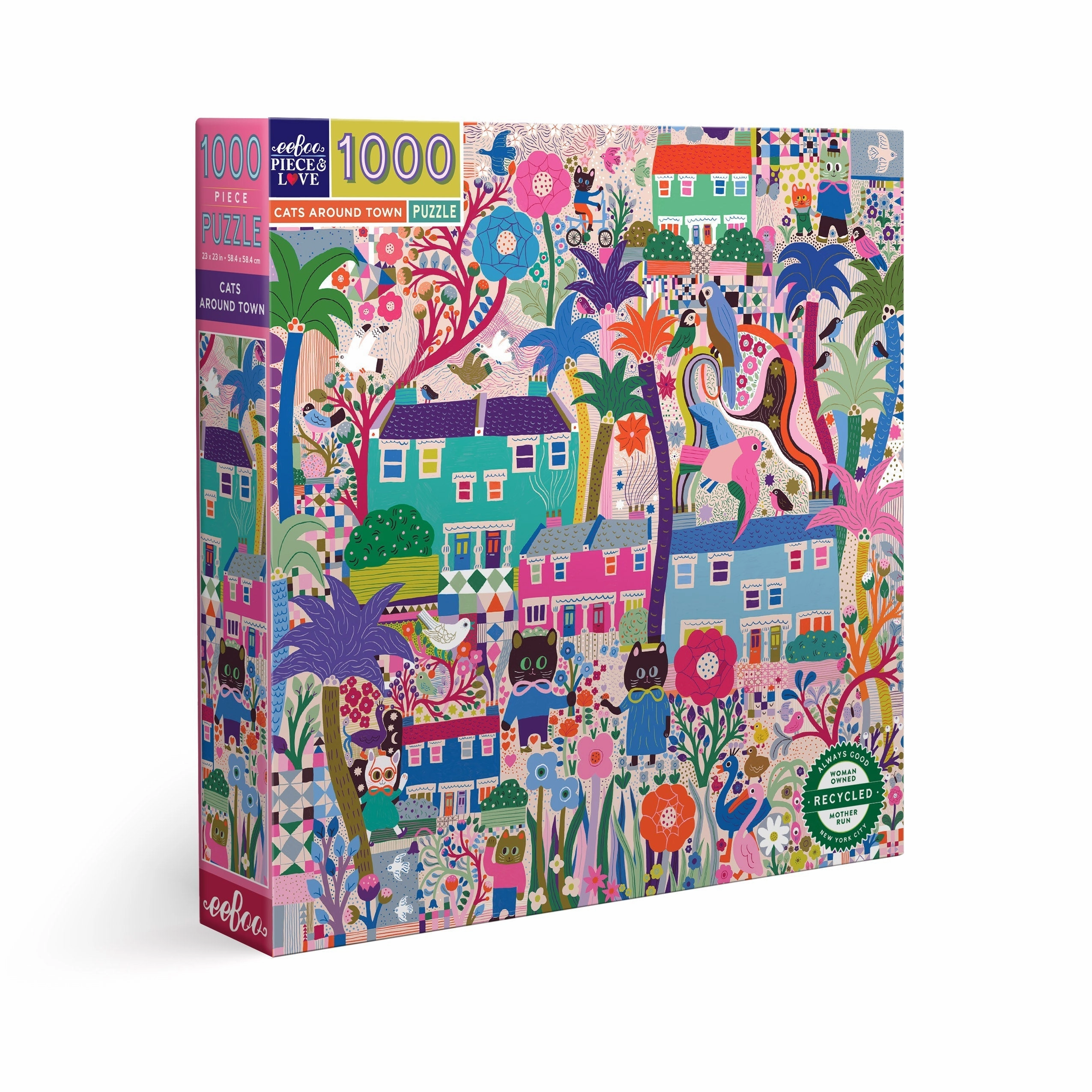 eeBoo Cats Around Town 1000 pc Square Puzzle