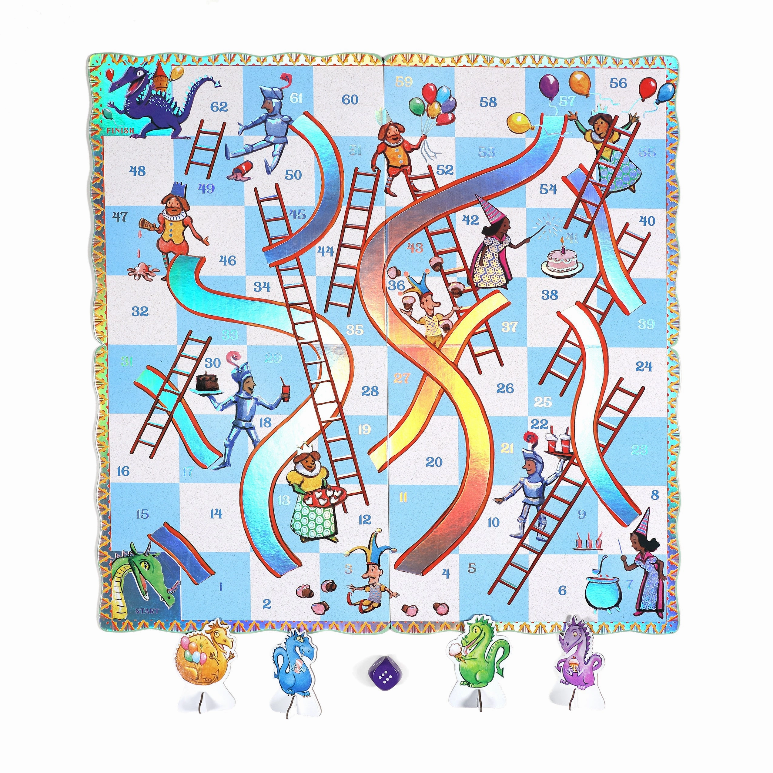 eeBoo Dragons Slips and Ladders Board Game