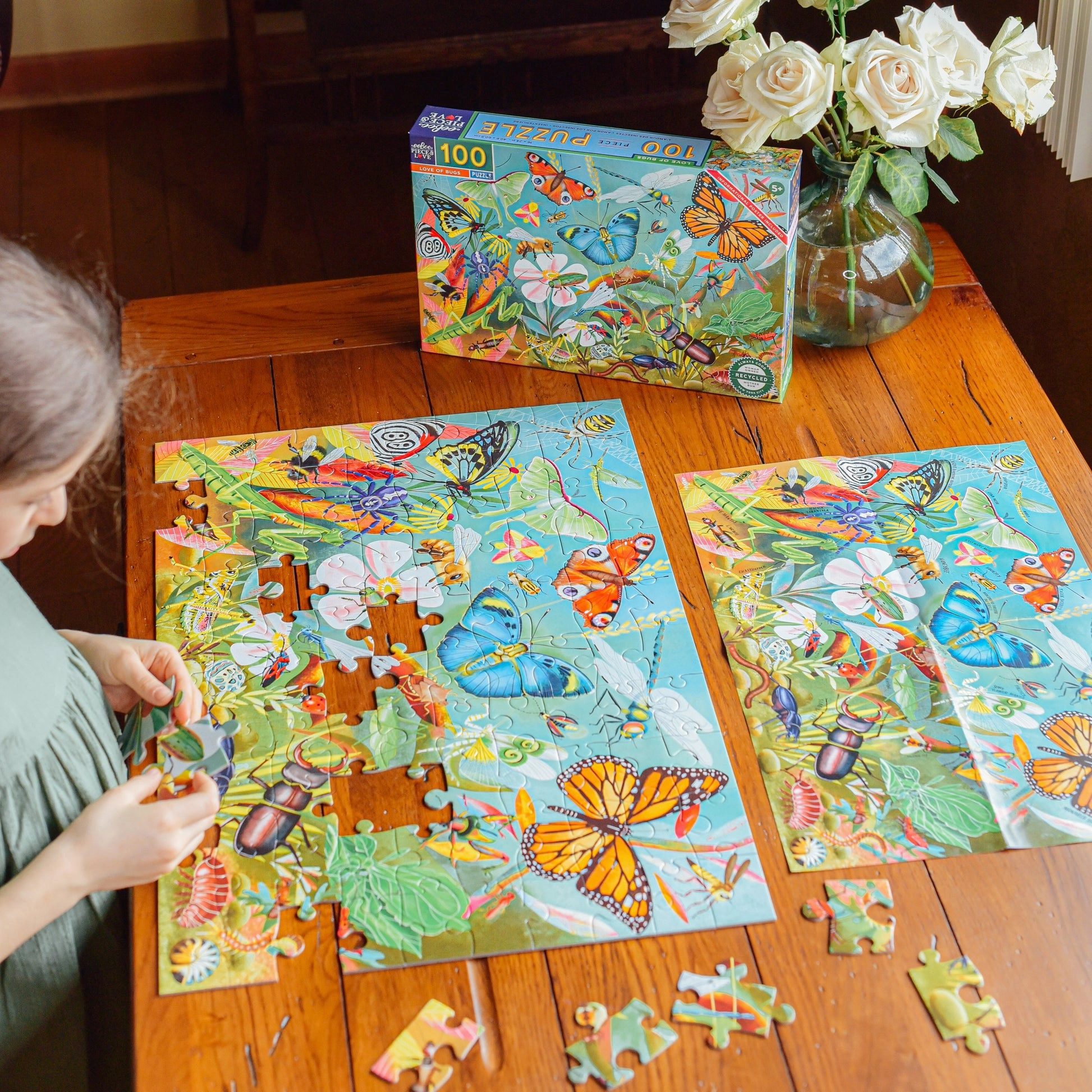 eeBoo Love of Bugs 100pc Puzzle