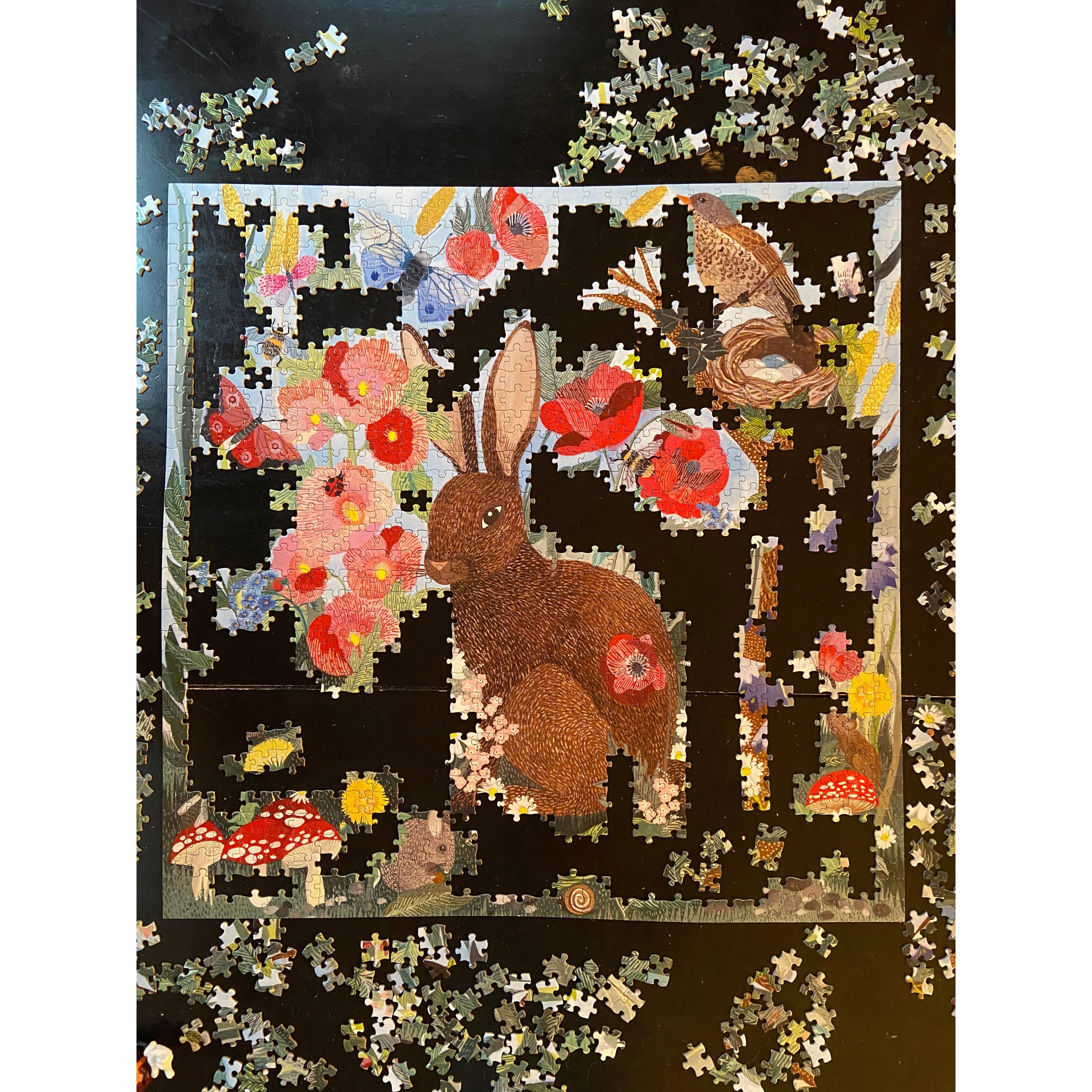 eeBoo Poppy Bunny 1000 pc Square Puzzle