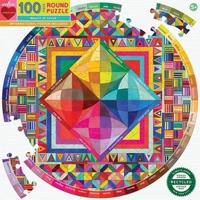 Eeboo Round Puzzle 100 Pieces - Beauty Of Colour