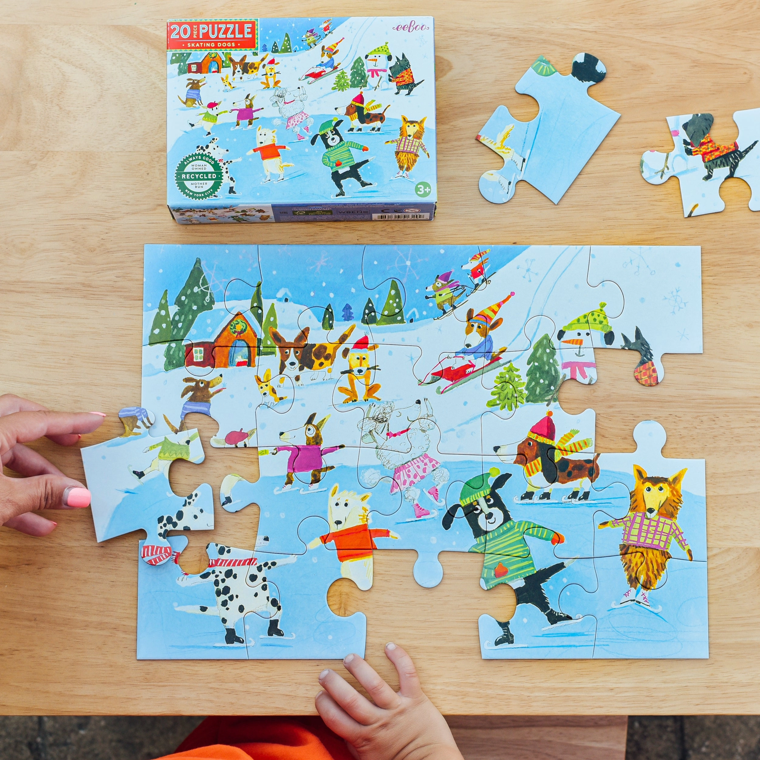 eeBoo Skating Dogs 20pc Puzzle