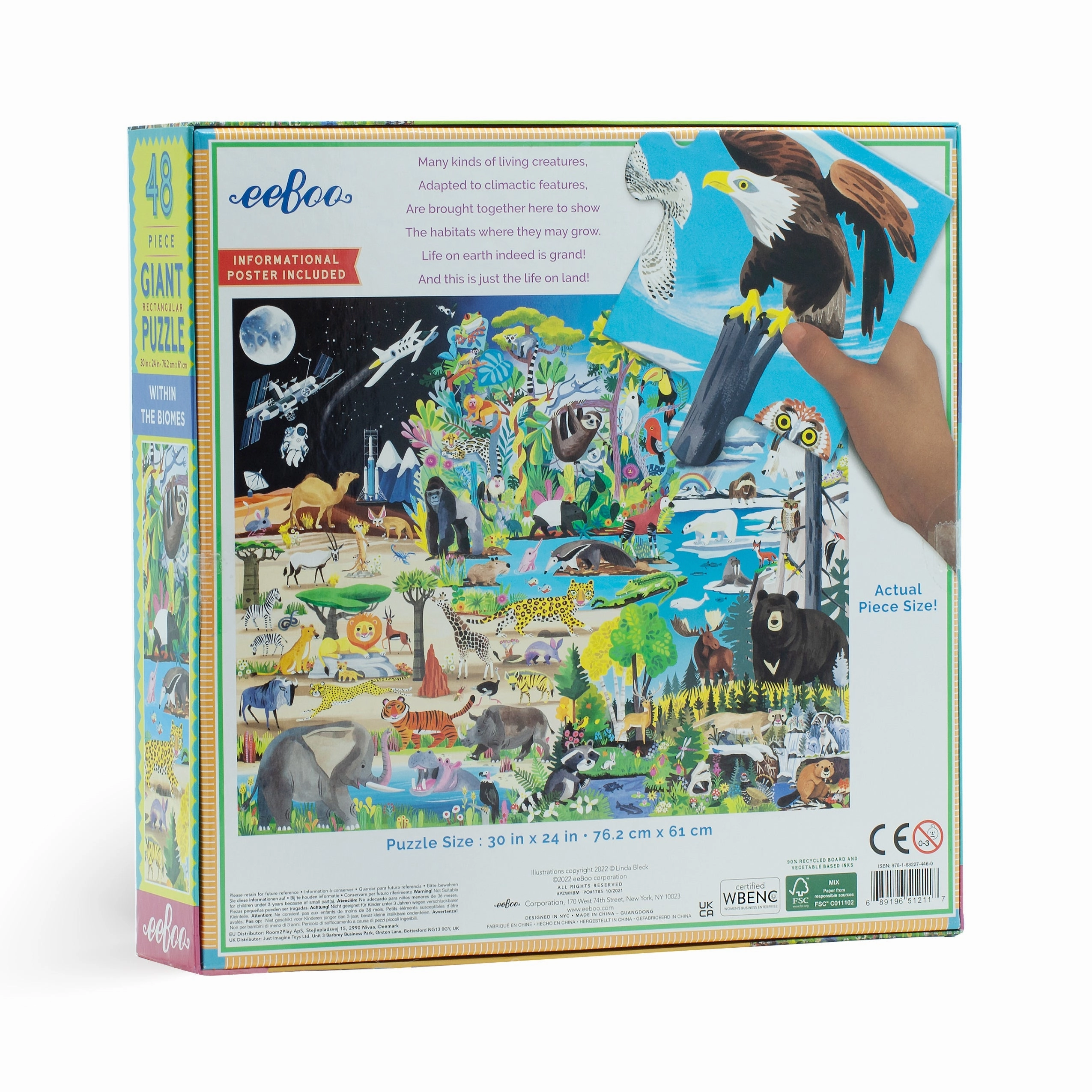 eeBoo Within The Biome 48 pc Giant Puzzle