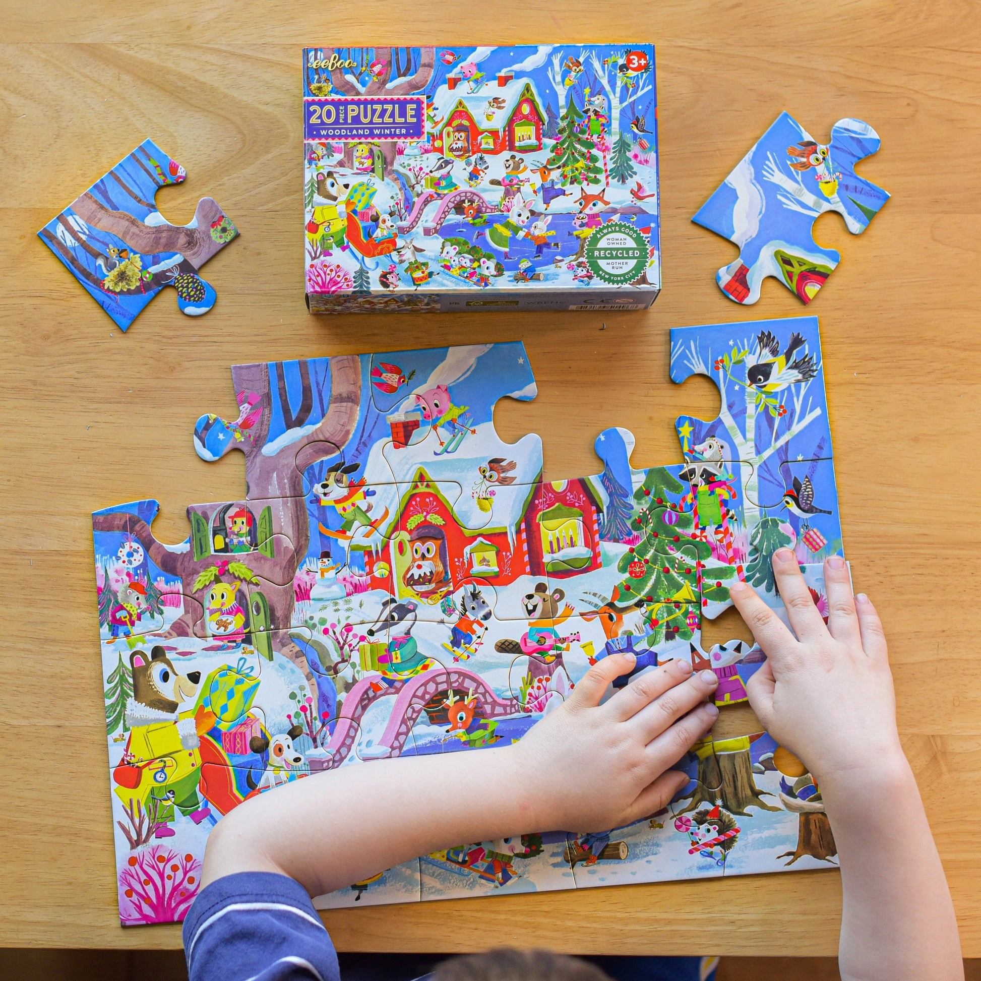 eeBoo Woodland Winter 20pc Puzzle