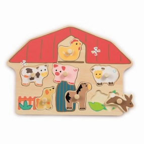 Egmont Toys Wooden Puzzle Farm With Pegs