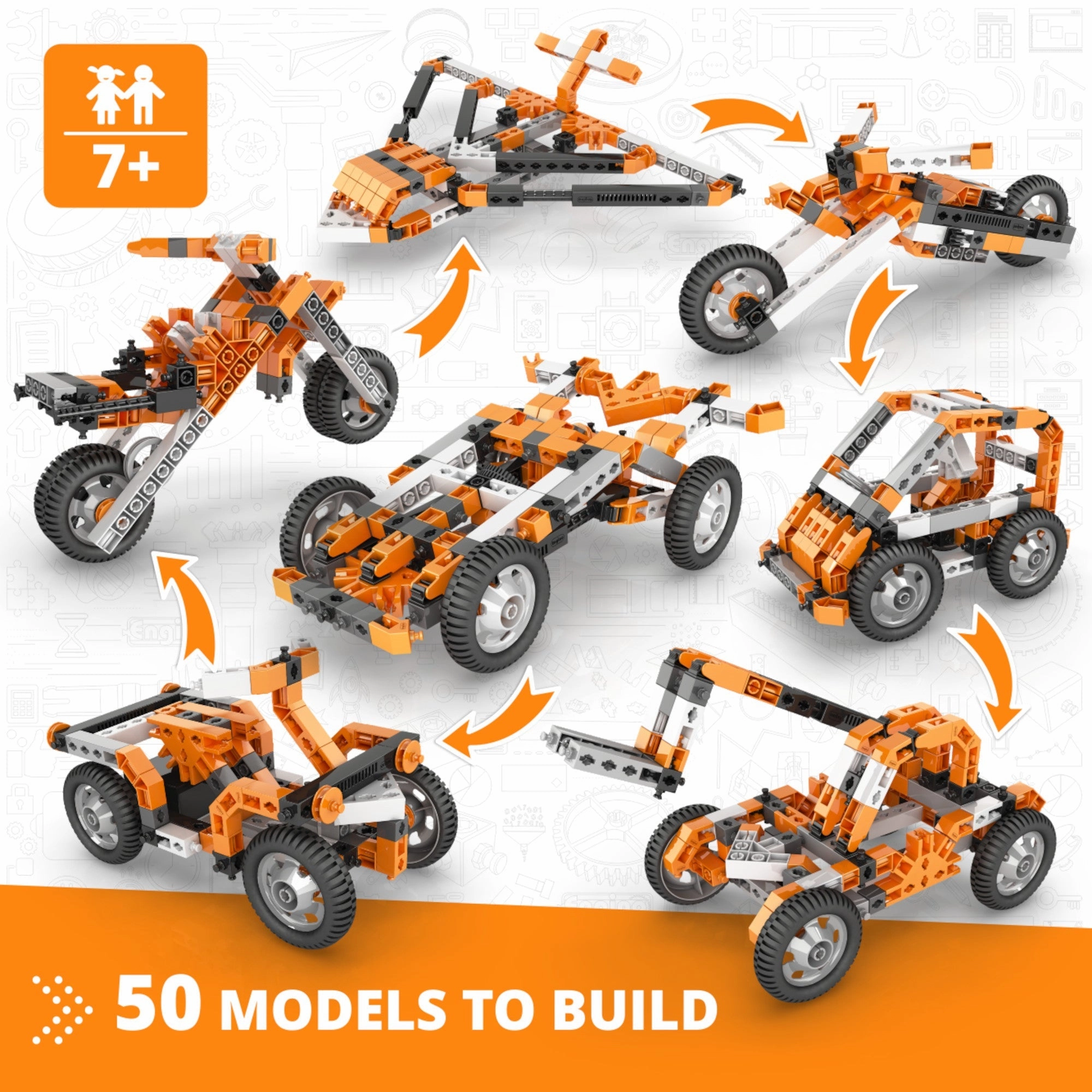 Engino Creative Builder 50 Models Motorized Set  Multi Model Set
