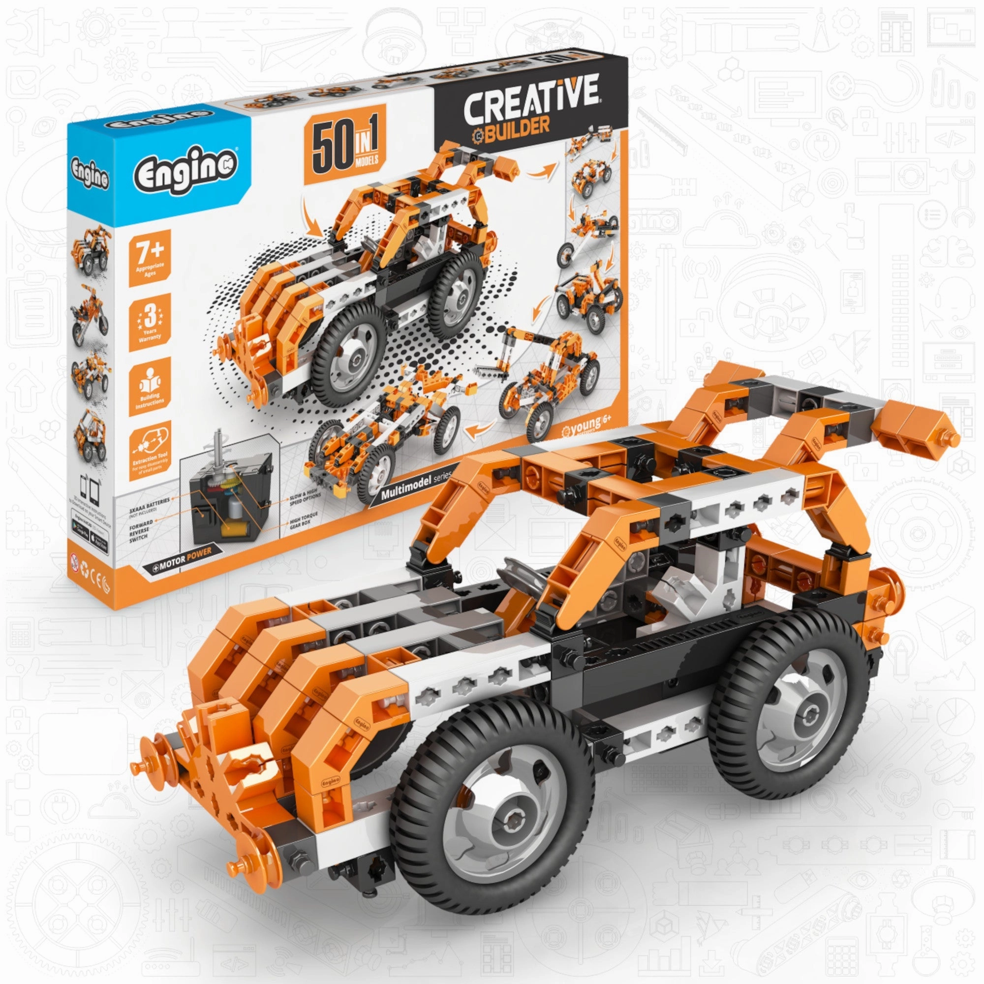 Engino Creative Builder 50 Models Motorized Set  Multi Model Set