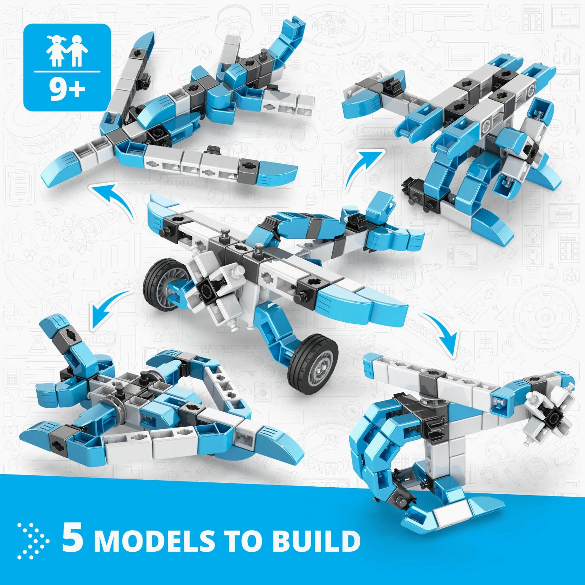 Engino Inventor Mechanics Acrobatic Plane With 5 Bonus Models