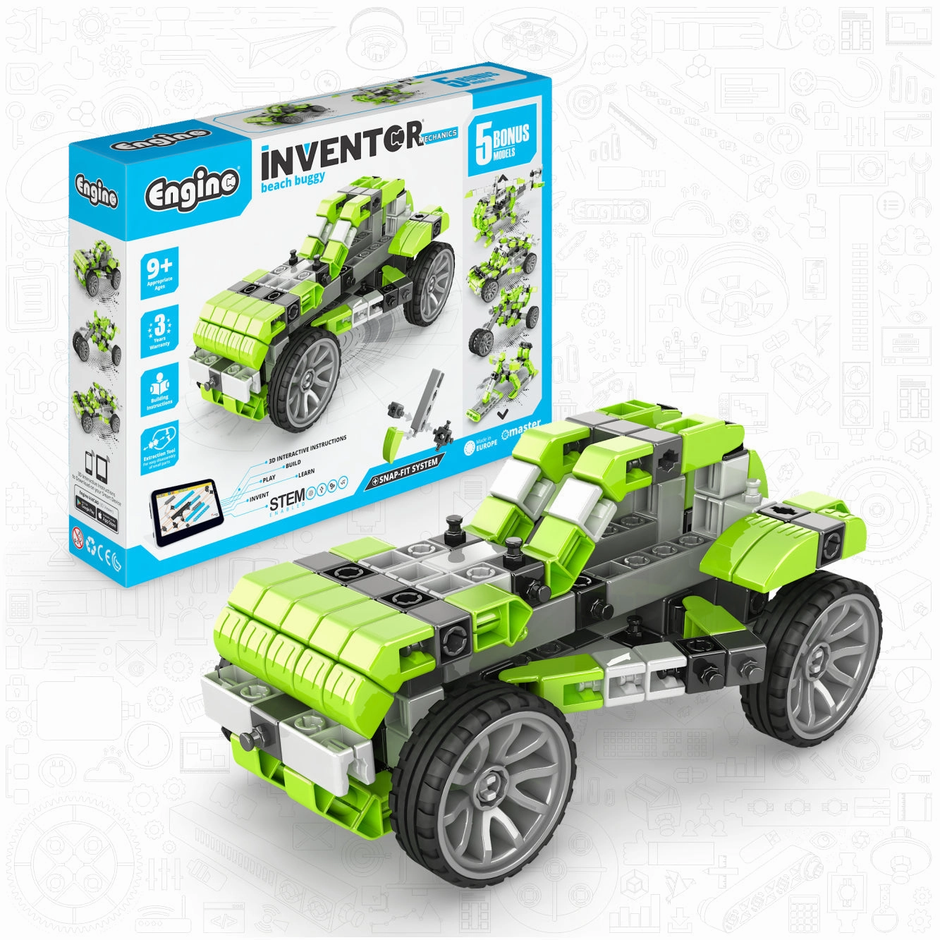 Engino Inventor Mechanics "Beach Buggy" with 5 Bonus Models