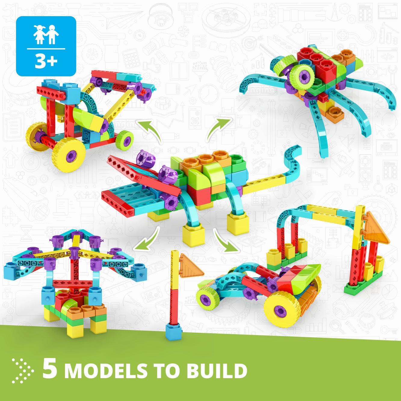 Engino Qboidz "Alligator" with 5 Bonus Models