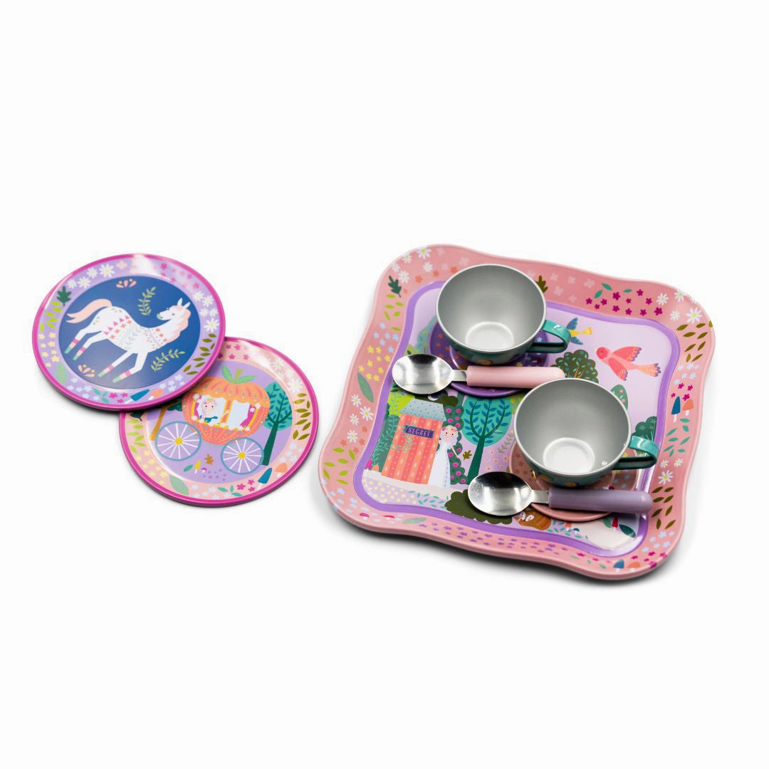 Floss & Rock Musical Tin Tea Set 11 Piece - Fairy Tale