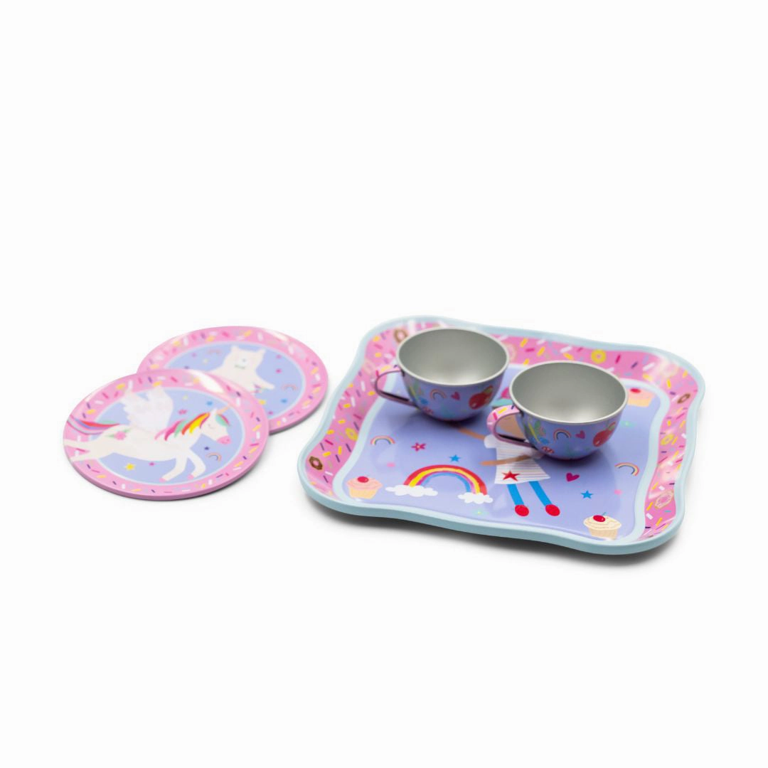 Floss & Rock Tin Tea Set 7 Piece - Rainbow Fairy