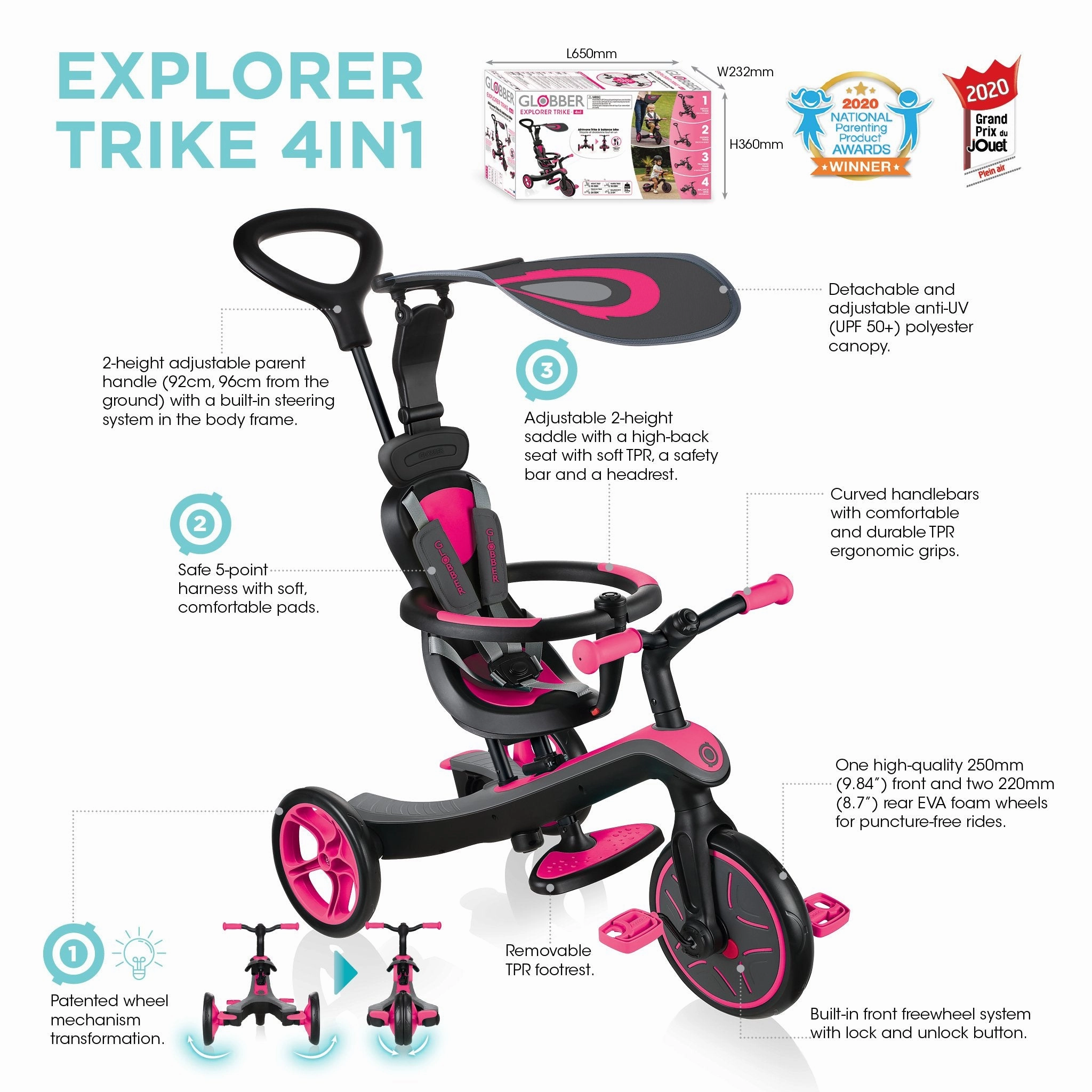 Globber Explorer Trike 41   - New Red () (10M - 5Y)