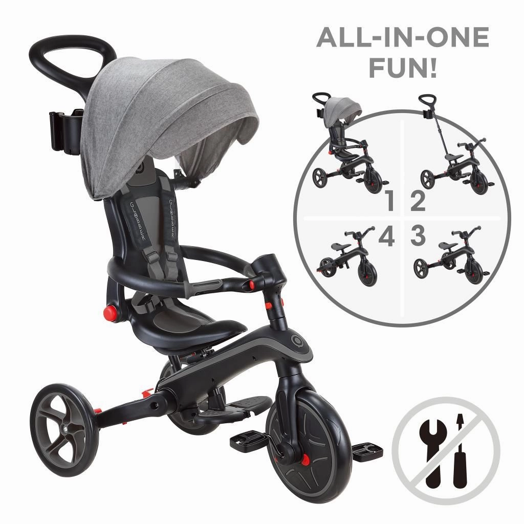 Globber Explorer Trike  41  - Black Grey (10M - 5Y)