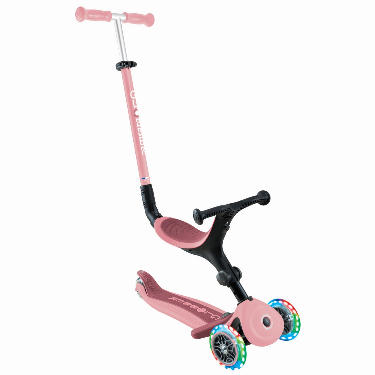 Globber Go Up Active Lights  - Pastel Pink / Deep Pastel Pink (15M - 9Y )
