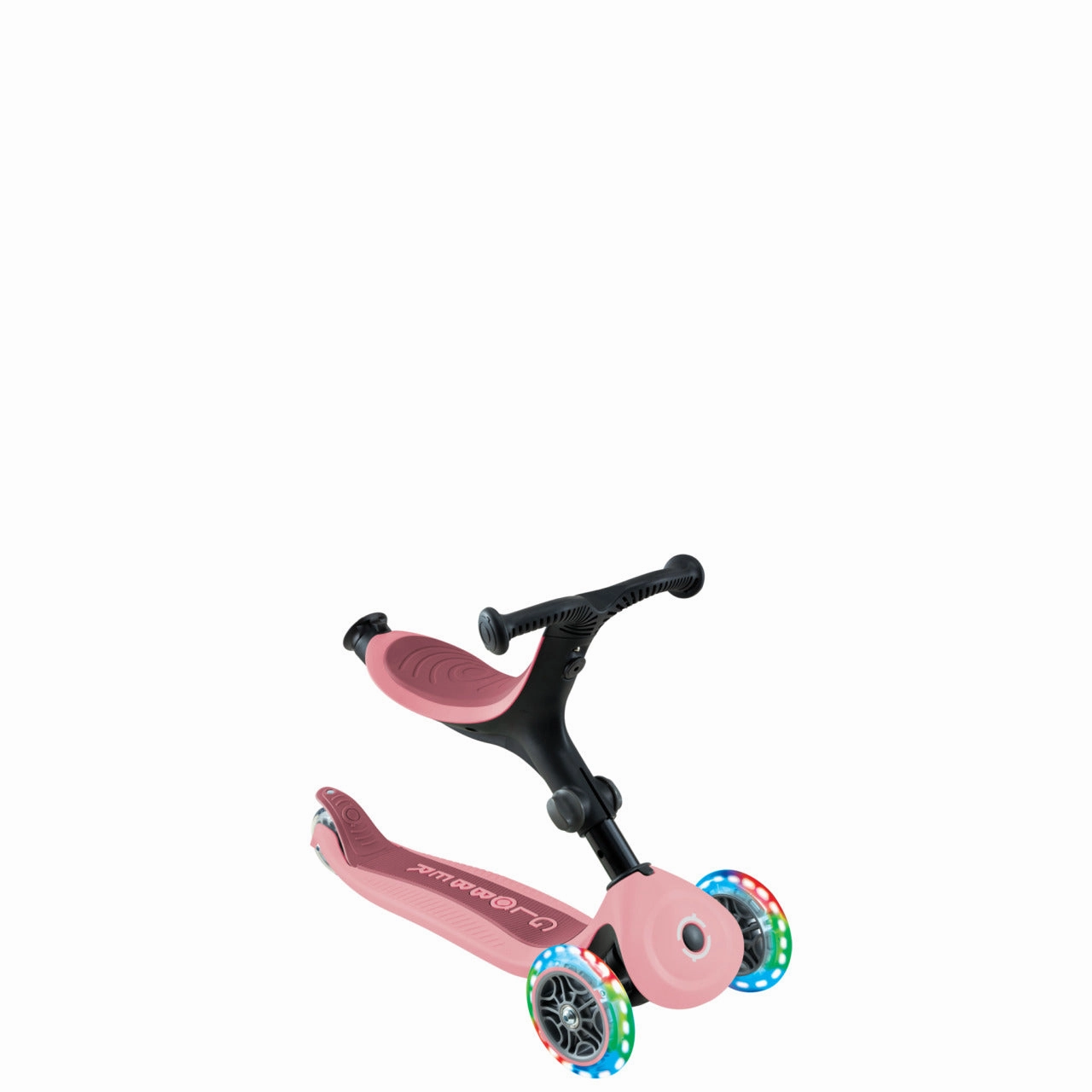 Globber Go Up Active Lights  - Pastel Pink / Deep Pastel Pink (15M - 9Y )