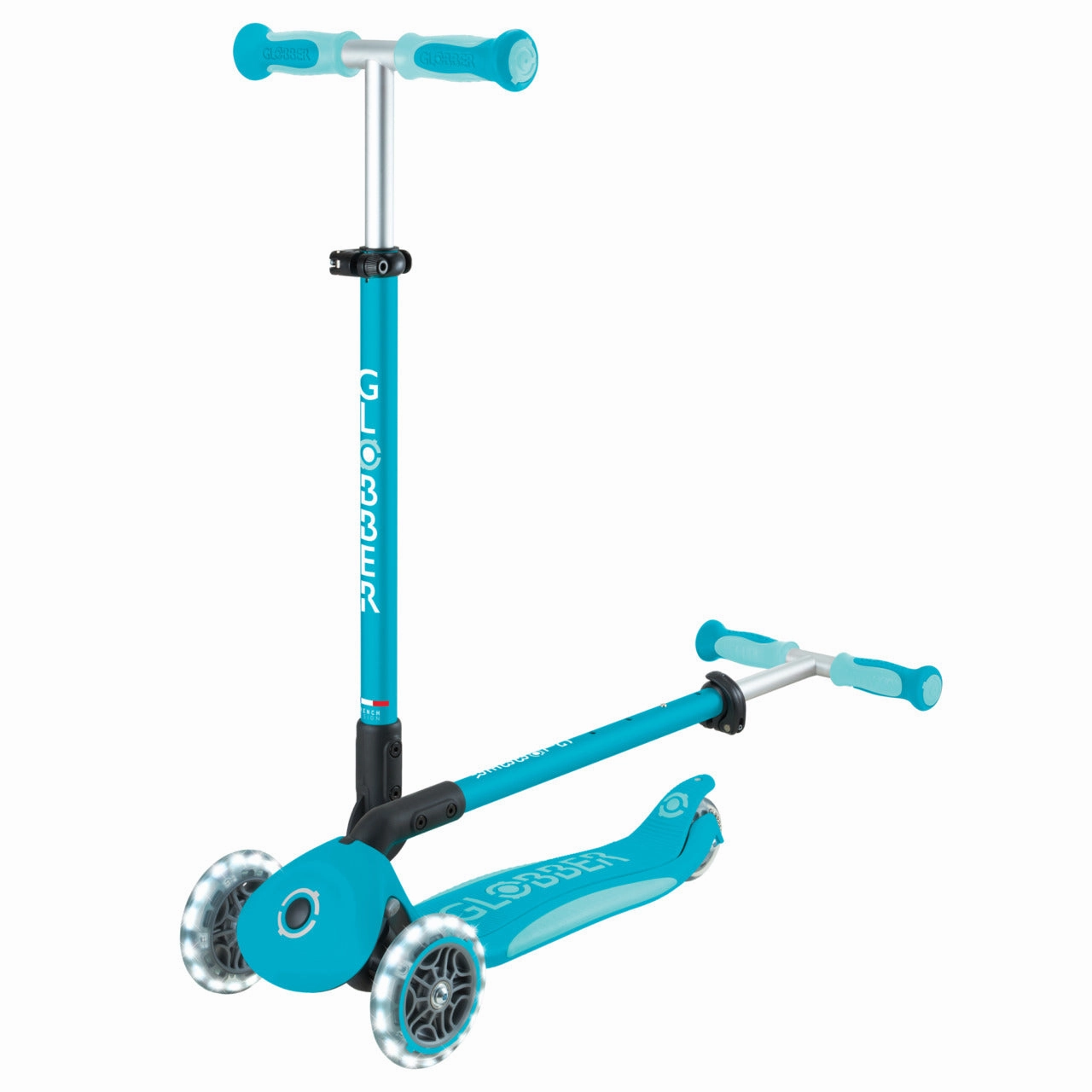 Globber Go Up Deluxe Lights 360  - Aqua (15M - 9Y )