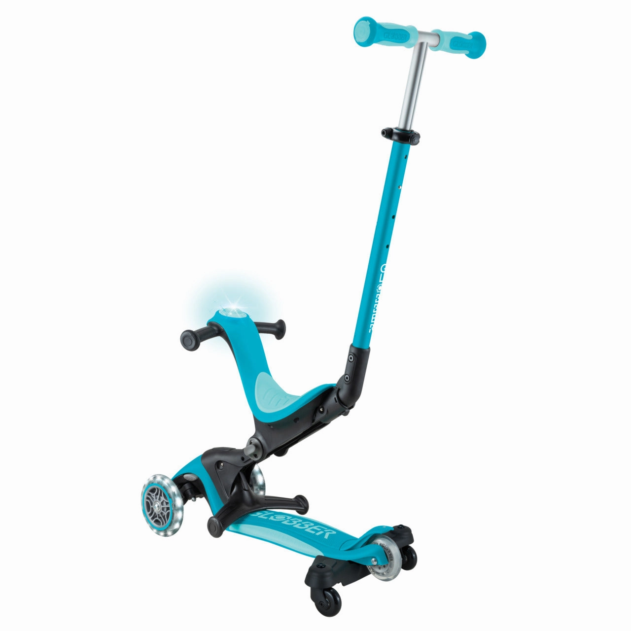 Globber Go Up Deluxe Lights 360  - Aqua (15M - 9Y )