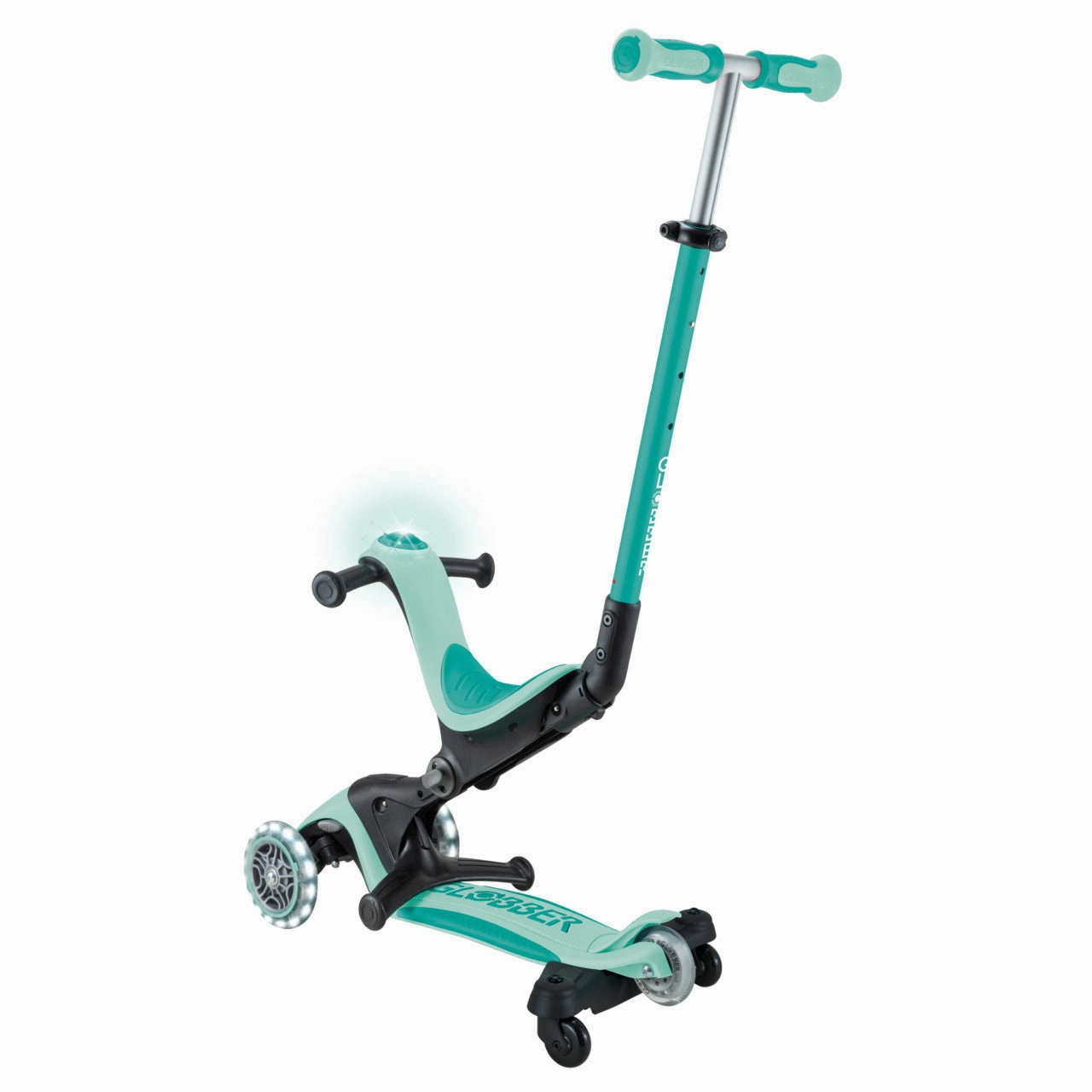 Globber Go Up Deluxe Lights 360  - Mint / Pistachio (15M - 9Y )