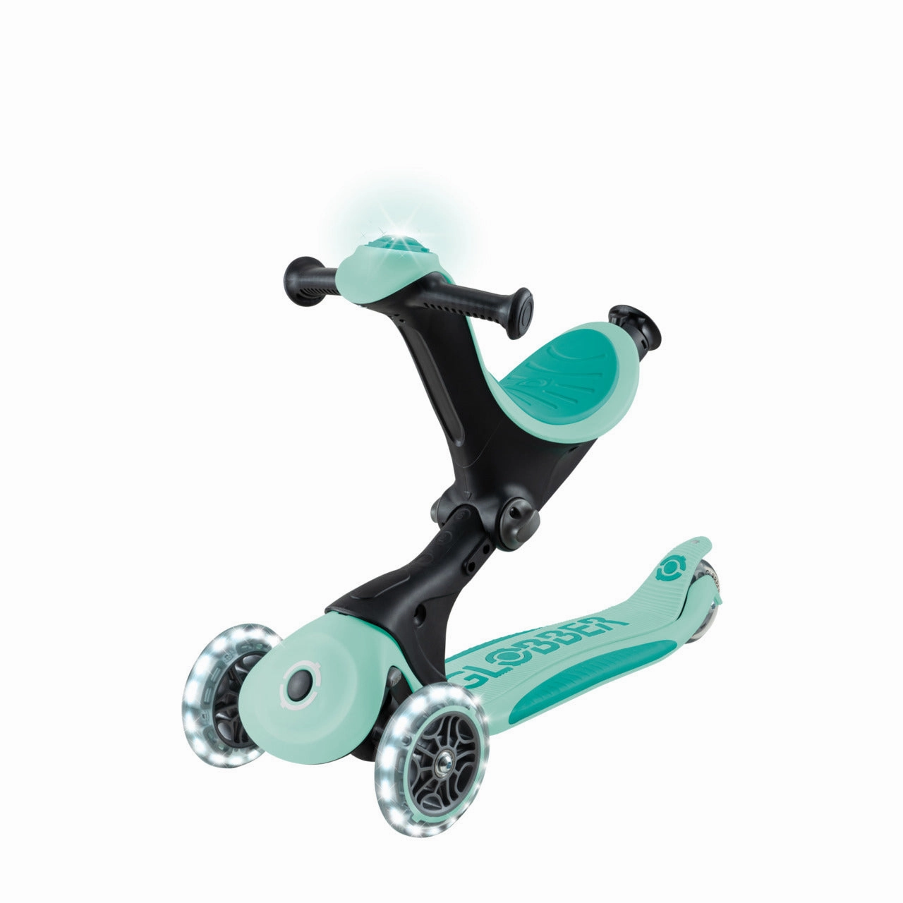 Globber Go Up Deluxe Lights 360  - Mint / Pistachio (15M - 9Y )