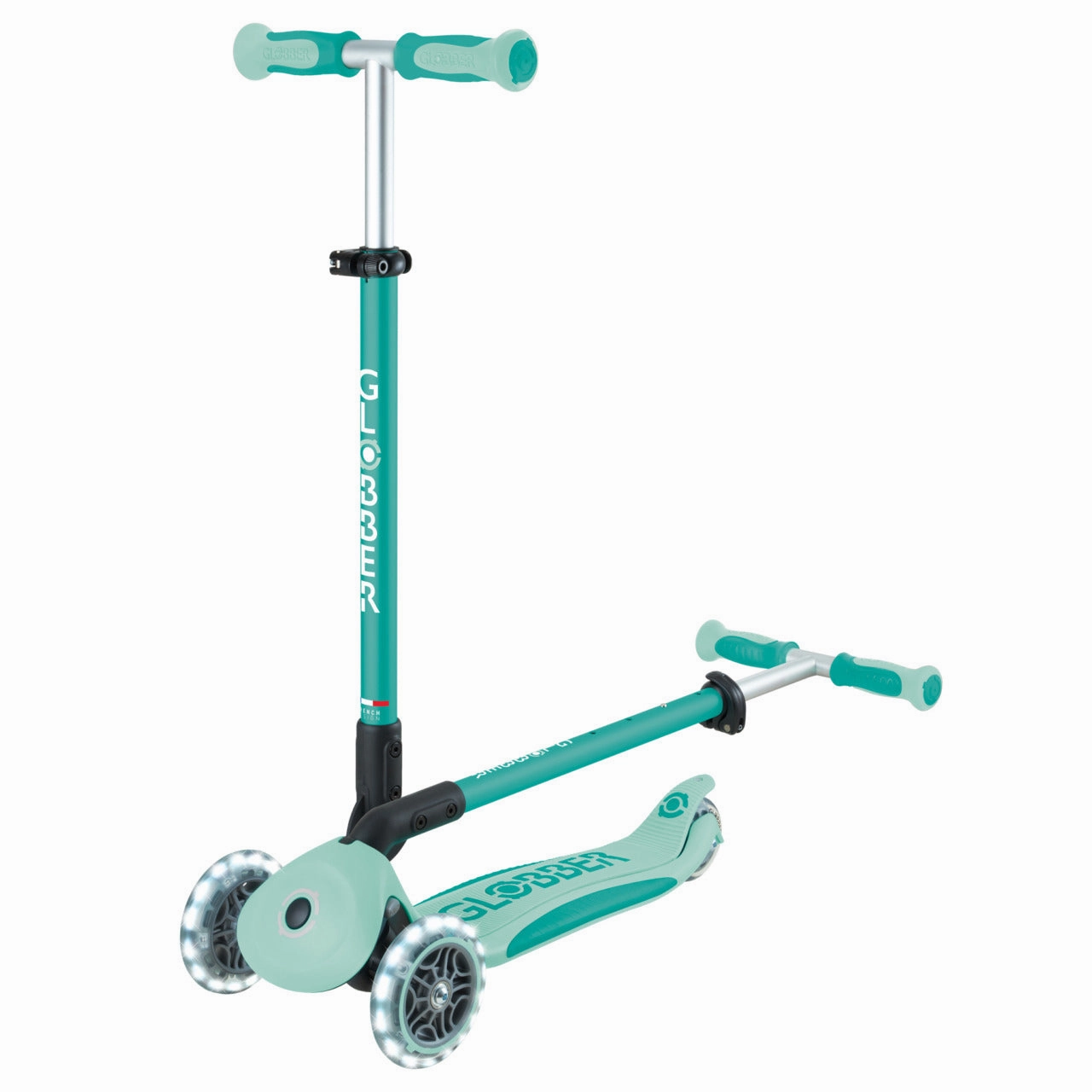 Globber Go Up Deluxe Lights 360  - Mint / Pistachio (15M - 9Y )
