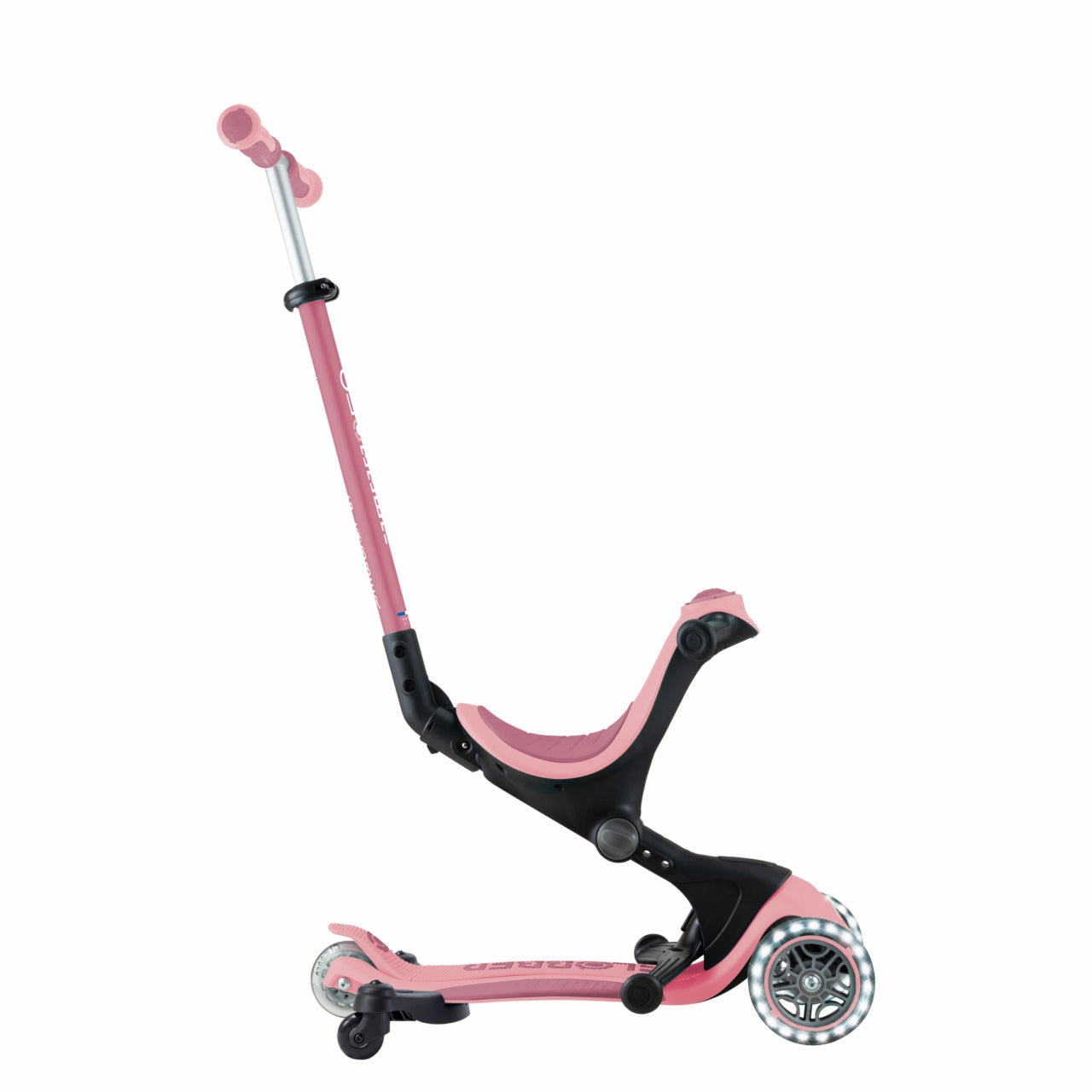 Globber Go Up Deluxe Lights 360  - Pastel Pink / Deep Pastel Pink (15M - 9Y )