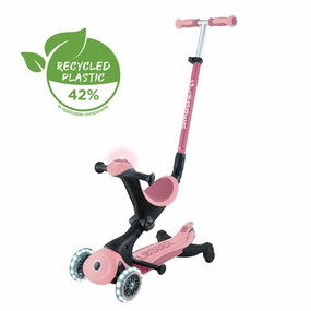 Globber Go Up Deluxe Lights 360  - Pastel Pink / Deep Pastel Pink (15M - 9Y )